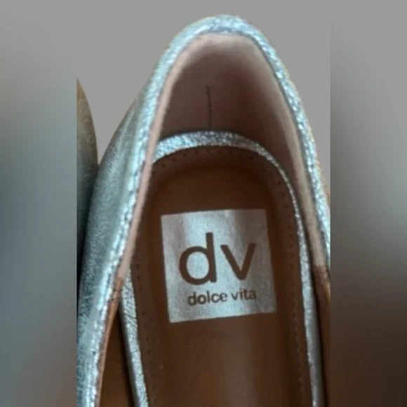 Dolce Vita Marcello metallic silver flat Maryjanes SZ 7.5 - Picture 10 of 13